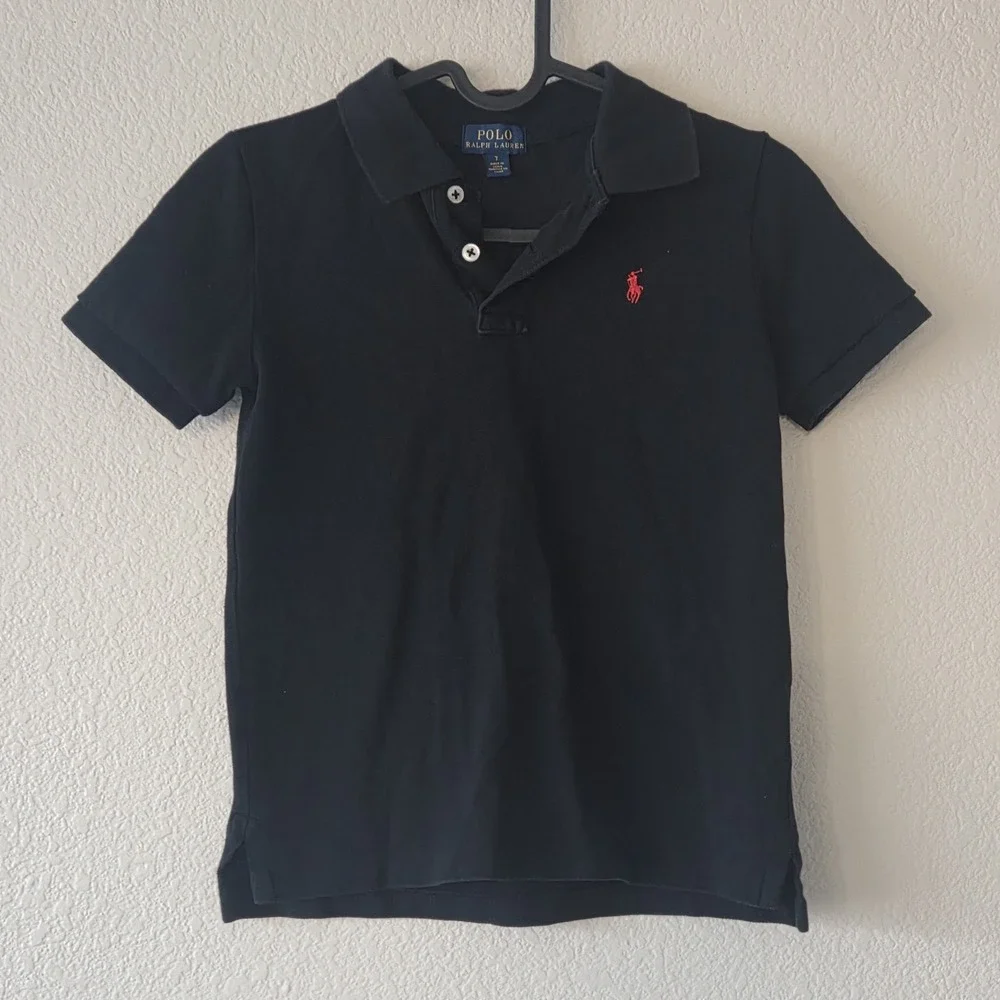 Ralph Lauren Polo Kids Size 7 Black With Red Pony Logo See Description